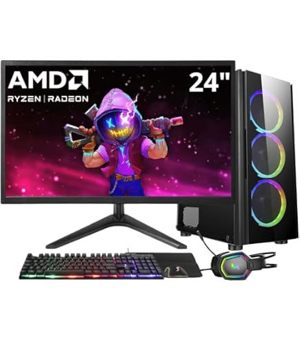 Cpu Completa Amd Ryzen 5 5500 16gb Gtx 1650 Monitor 23,8 100hz